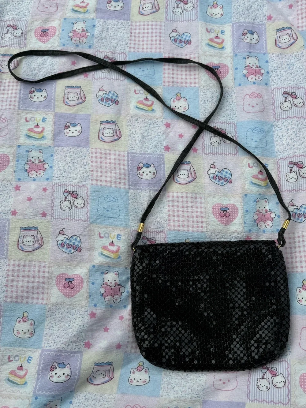 Vintage Y2K Mitzi Black mesh mini shoulder bag